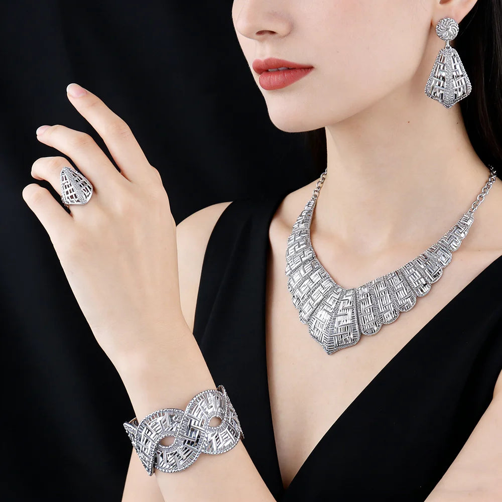 The Olympian Maze: 18K Gold-Plated Structured Motif Set