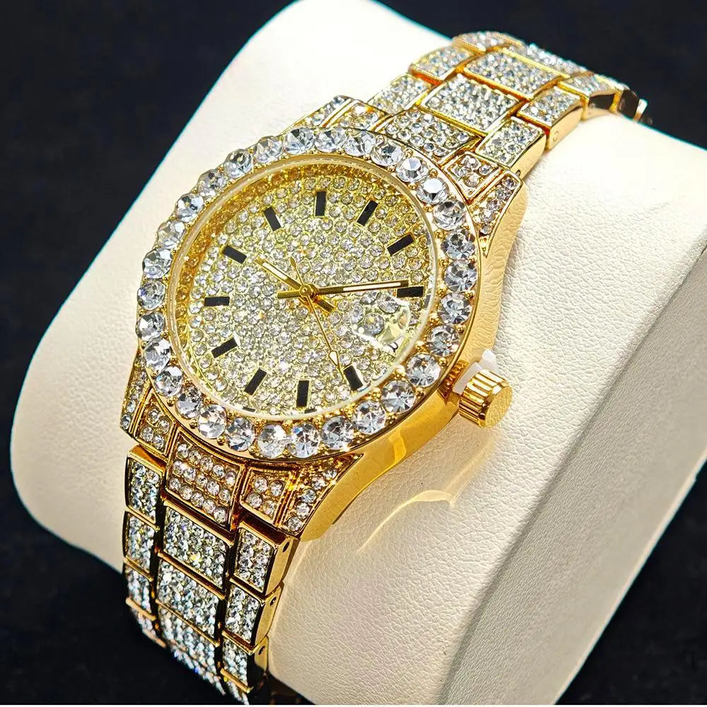 The Imperial Chrono: Fully Iced Diamond Quartz Luxury Watch