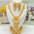 Trendy Dubai Arab Necklace with Earrings Jewelry Set African Fashion Luxury Gold Color Jewelry Set Daily Party Gift Accessories
