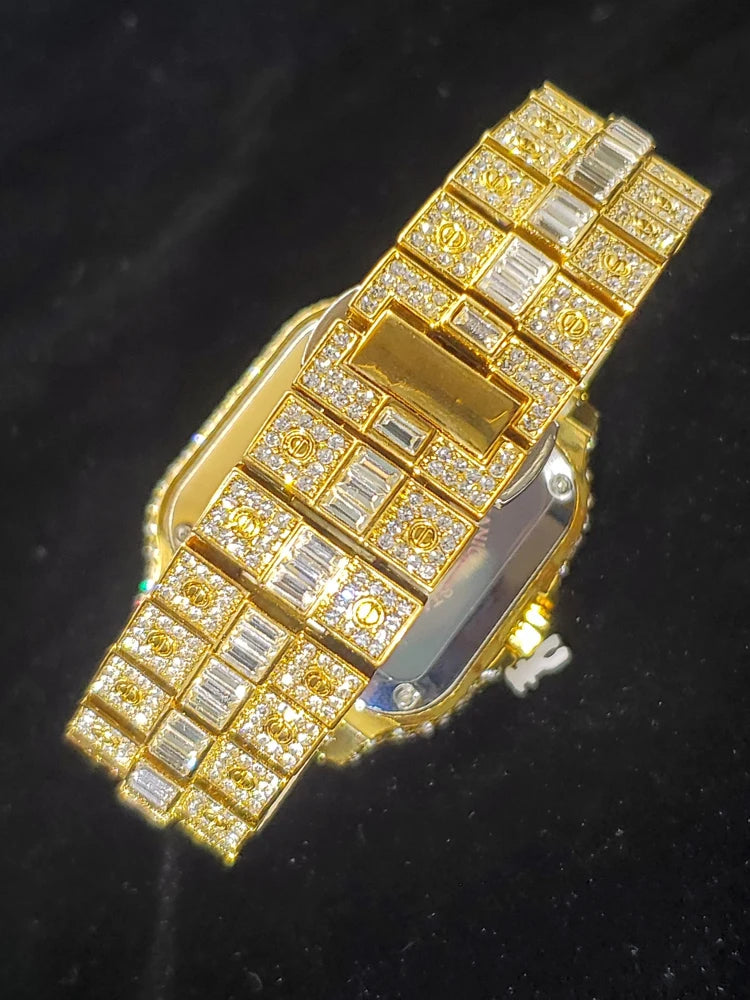The Sovereign Caesar: Fully Flooded Square Iced Zircon Chrono