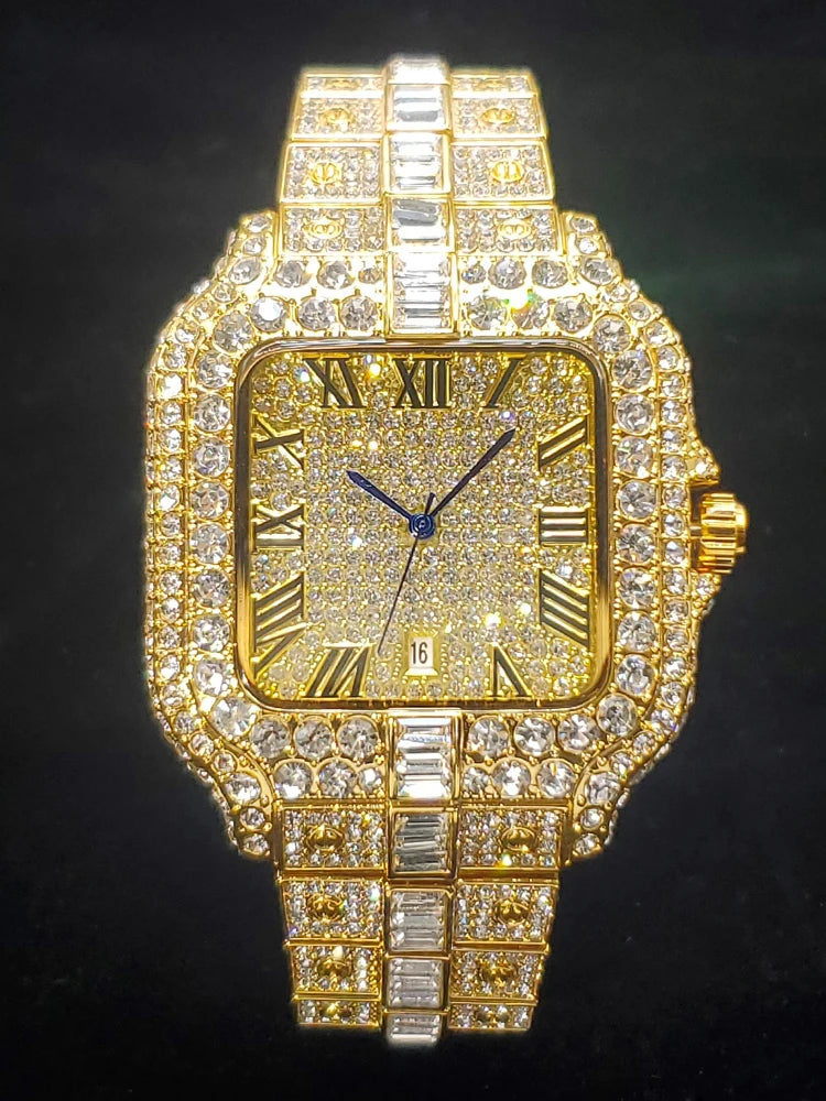 The Sovereign Caesar: Fully Flooded Square Iced Zircon Chrono