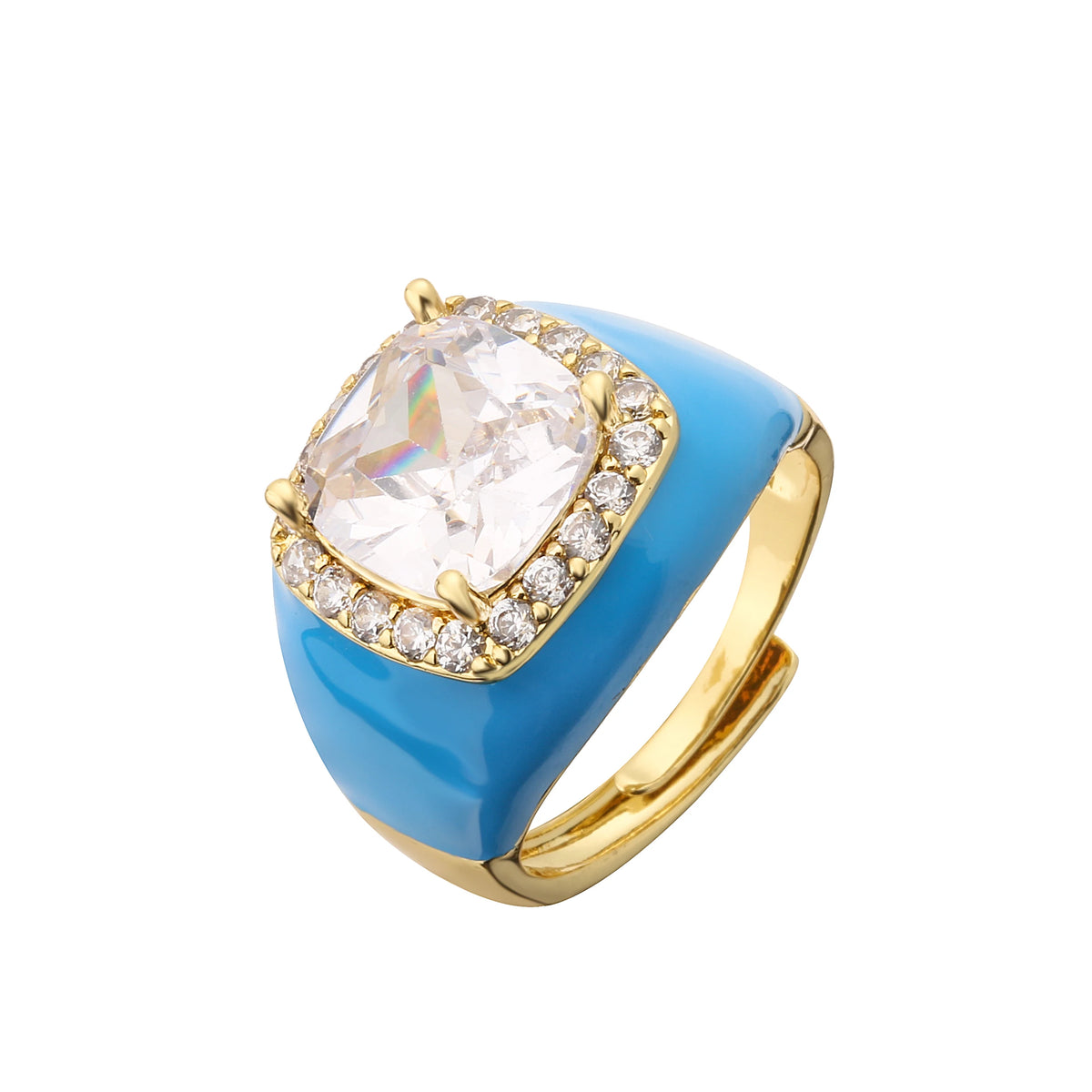 Candy Glaze - 18K Gold Plated Enamel Signet Ring