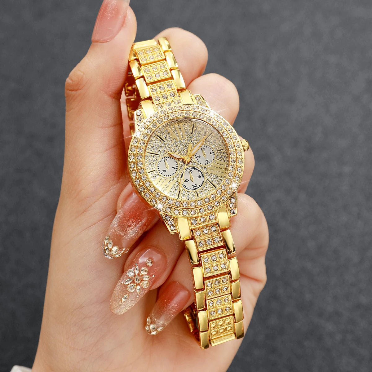 The Imperial Infinity: 24K Gold-Plated Watch & Charm Bracelet Set