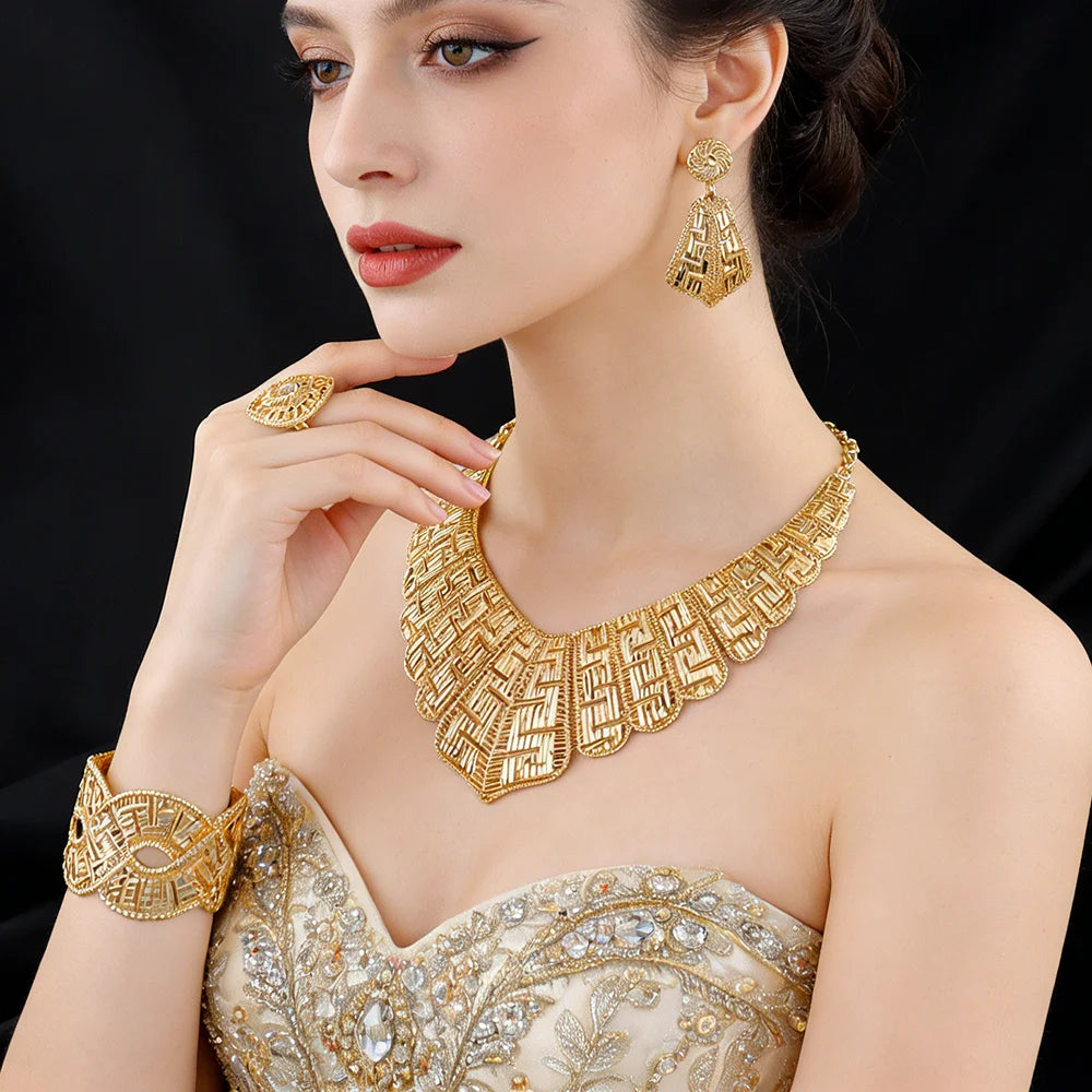 The Olympian Maze: 18K Gold-Plated Structured Motif Set