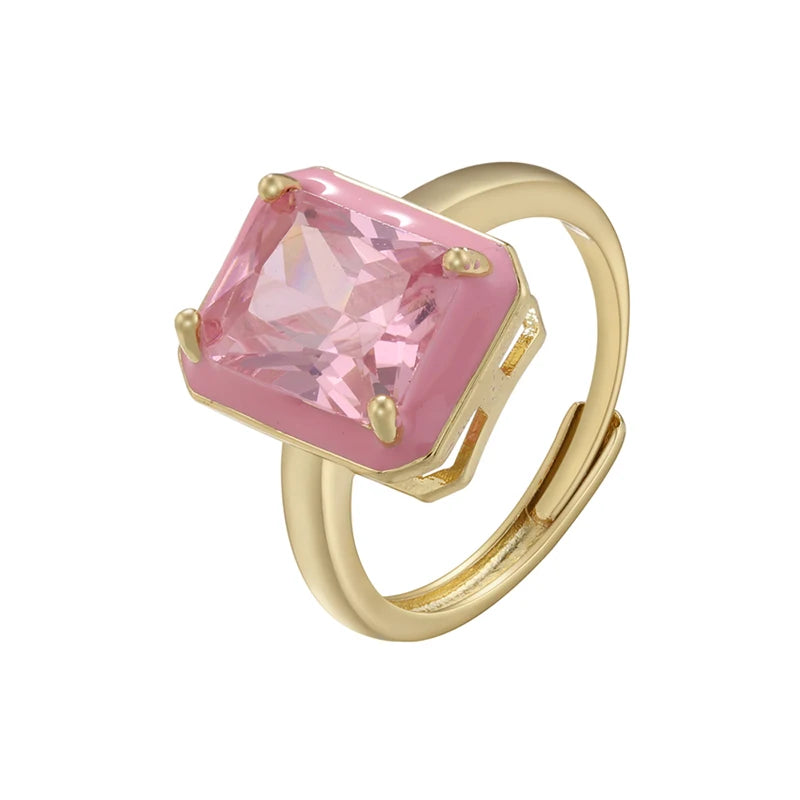 Chroma Gem - 18K Gold Plated Enamel Stack Ring