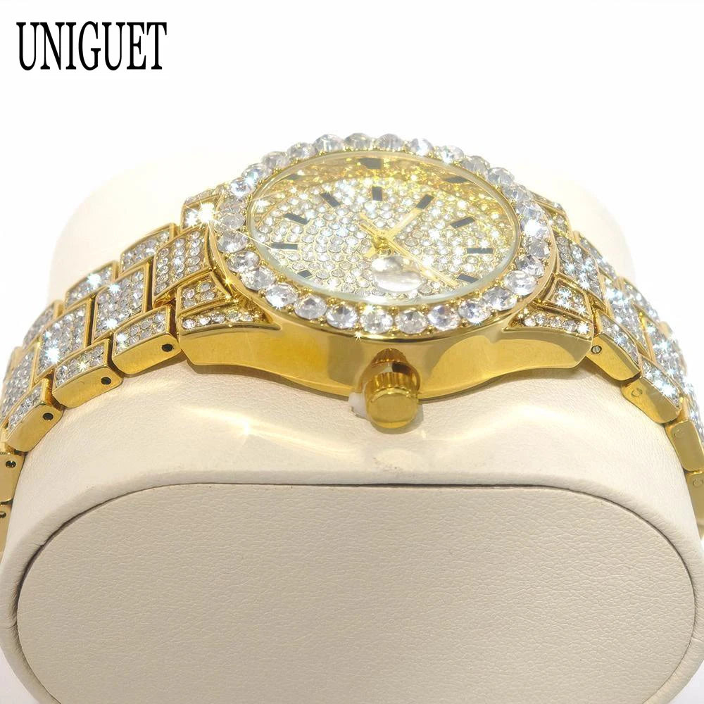 The Imperial Chrono: Fully Iced Diamond Quartz Luxury Watch