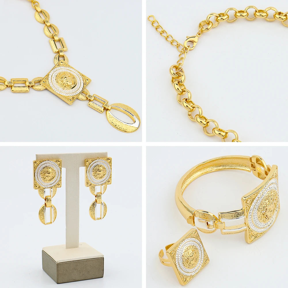The Sahara Majesty 18K Gold Plated Chunky Royal Shield Set