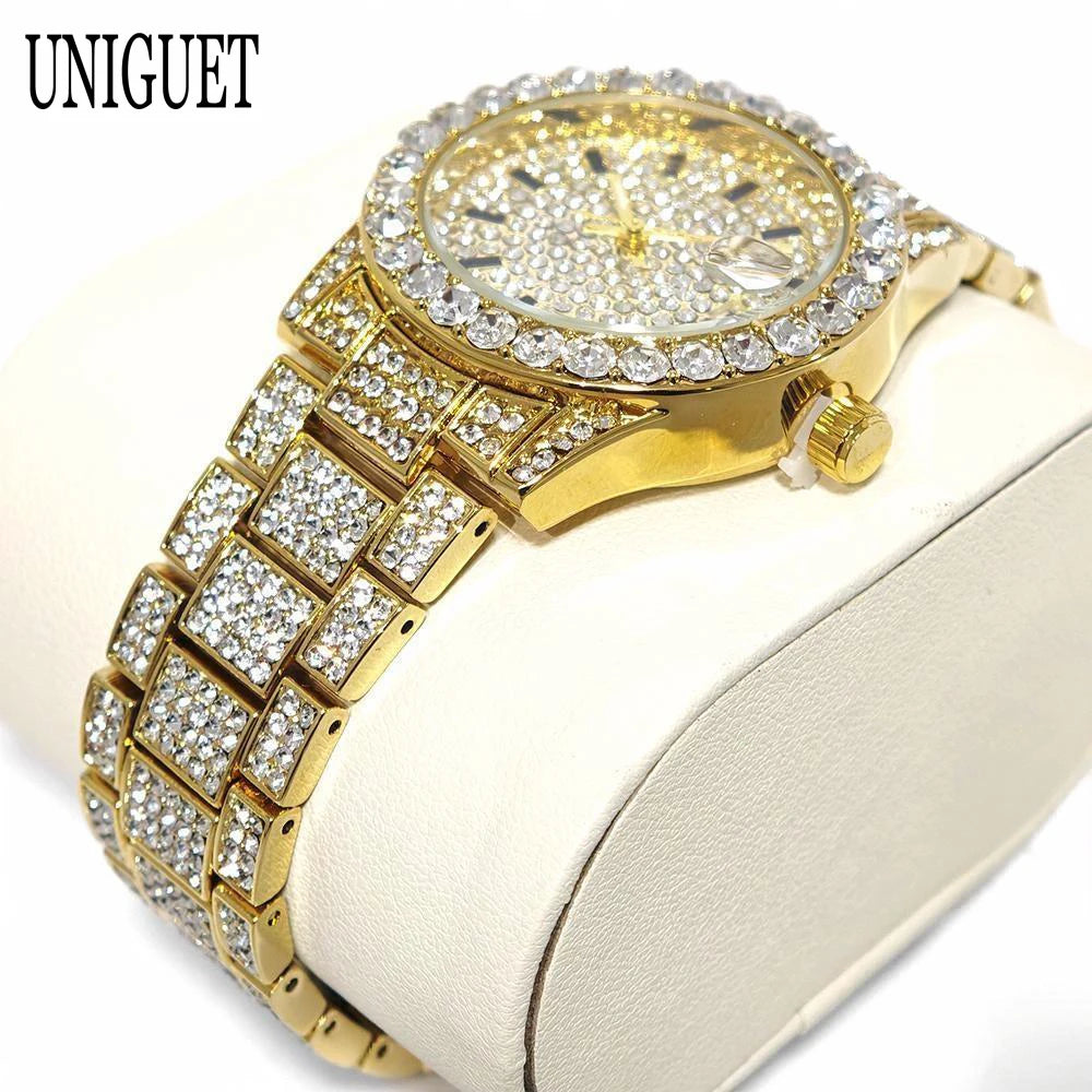 The Imperial Chrono: Fully Iced Diamond Quartz Luxury Watch