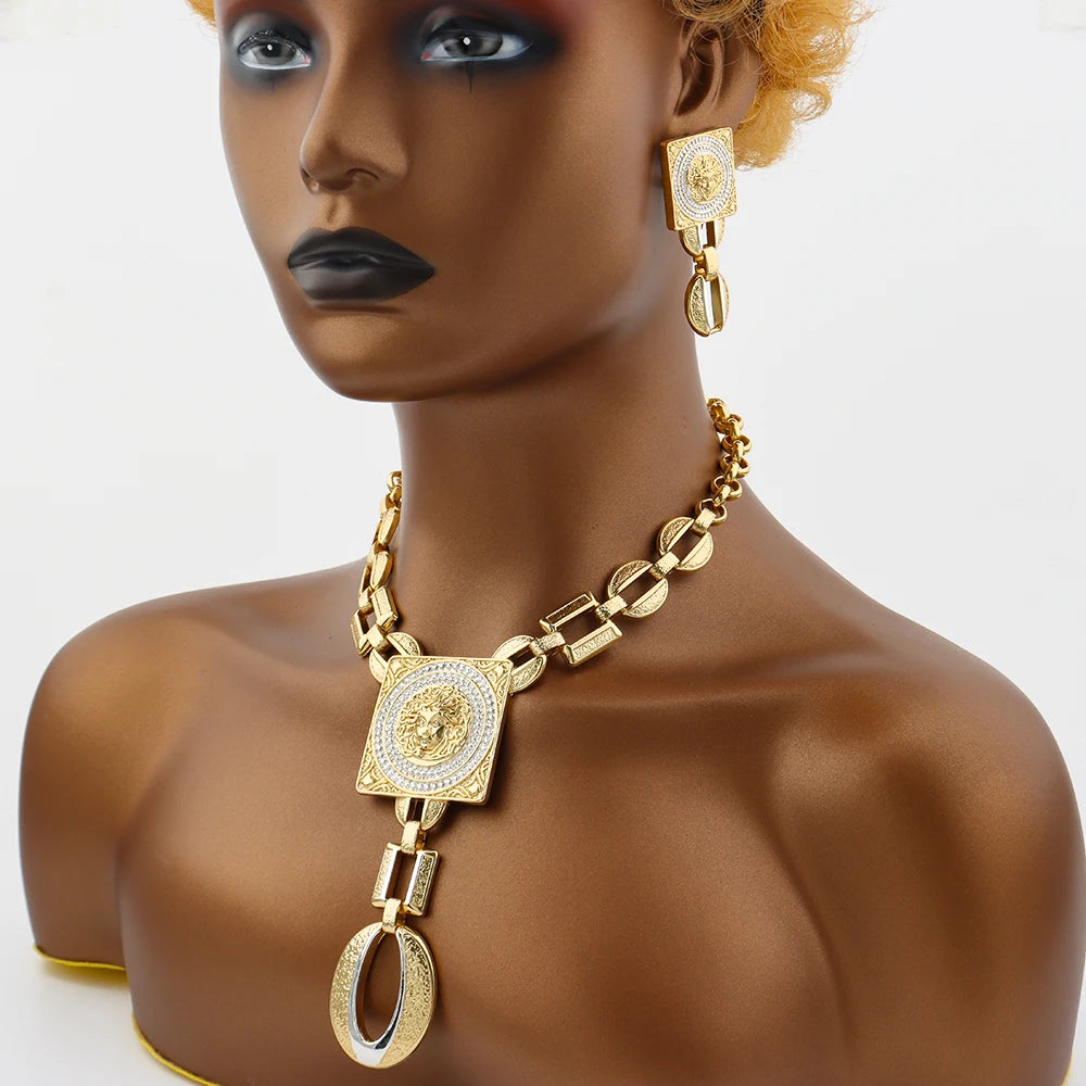 The Sahara Majesty 18K Gold Plated Chunky Royal Shield Set
