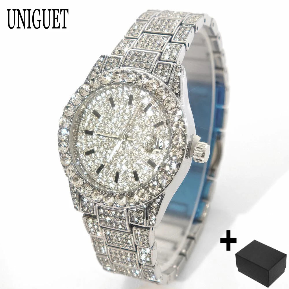 The Imperial Chrono: Fully Iced Diamond Quartz Luxury Watch