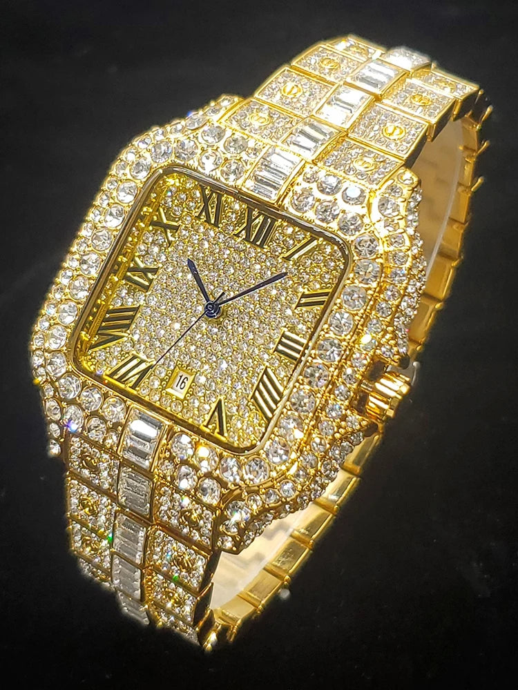 The Sovereign Caesar: Fully Flooded Square Iced Zircon Chrono