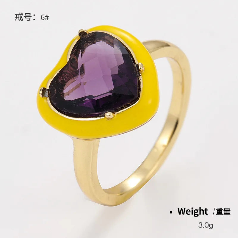 Pastel Aura - 14K Gold Plated Oval Crystal Ring