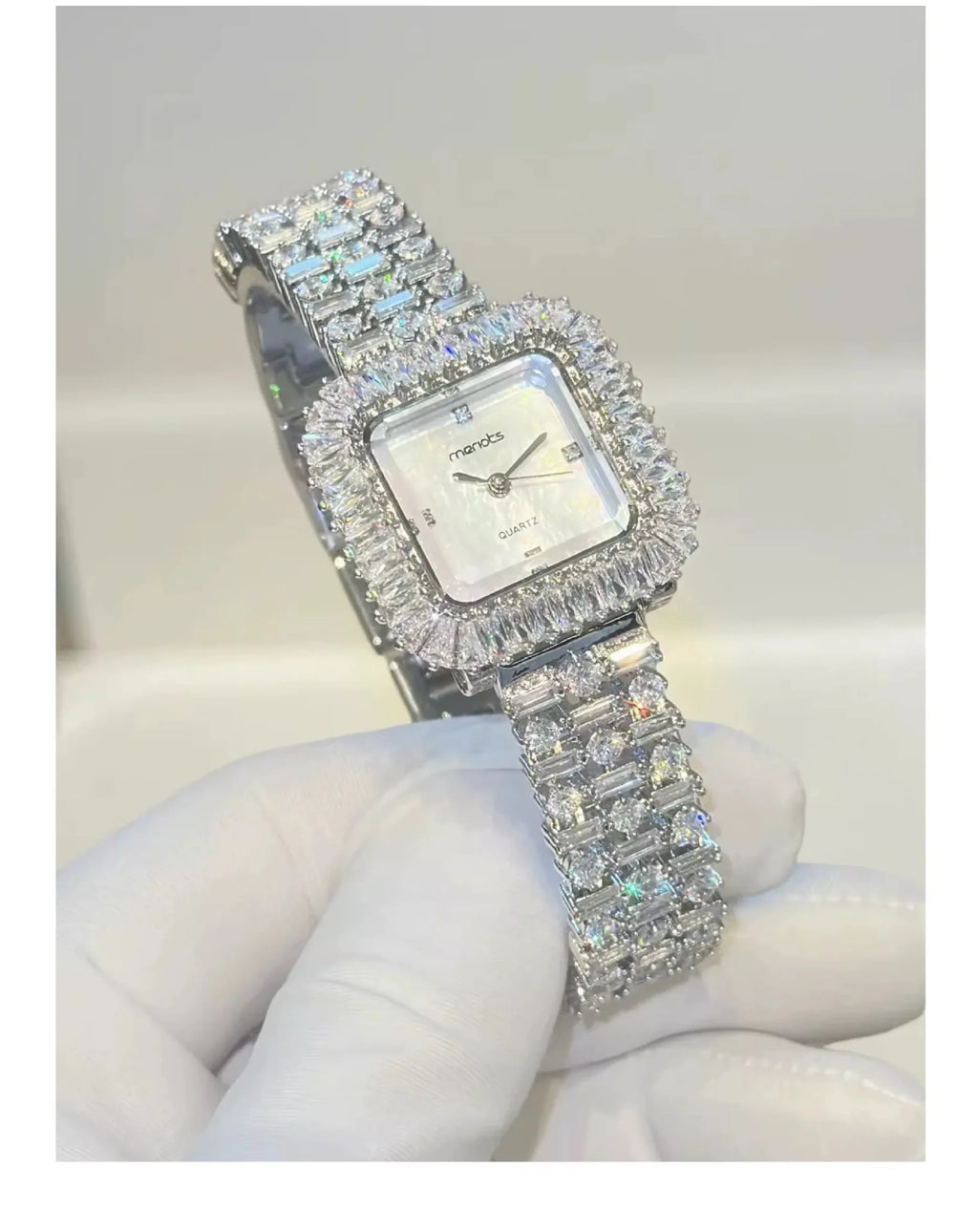The Imperial Marquise: Slender Square Diamond Bracelet Watch