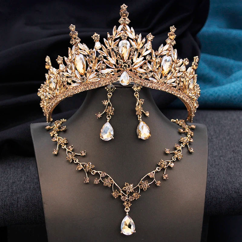 Princess Seraphina - Vintage Crystal Wedding Tiara & Bridal Set
