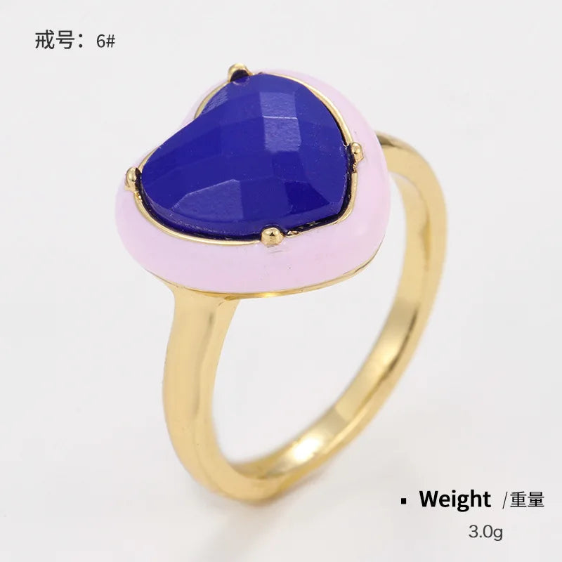 Pastel Aura - 14K Gold Plated Oval Crystal Ring