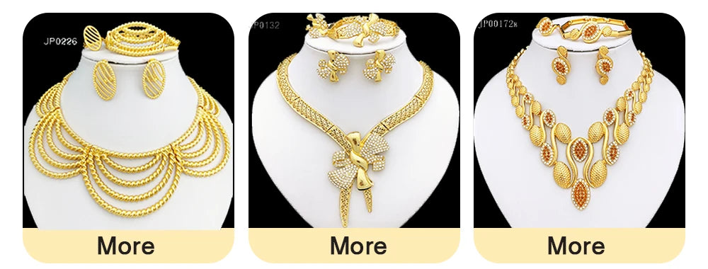 Dubai Luxury 4-Piece 18K Gold Plated Jewelry Set
