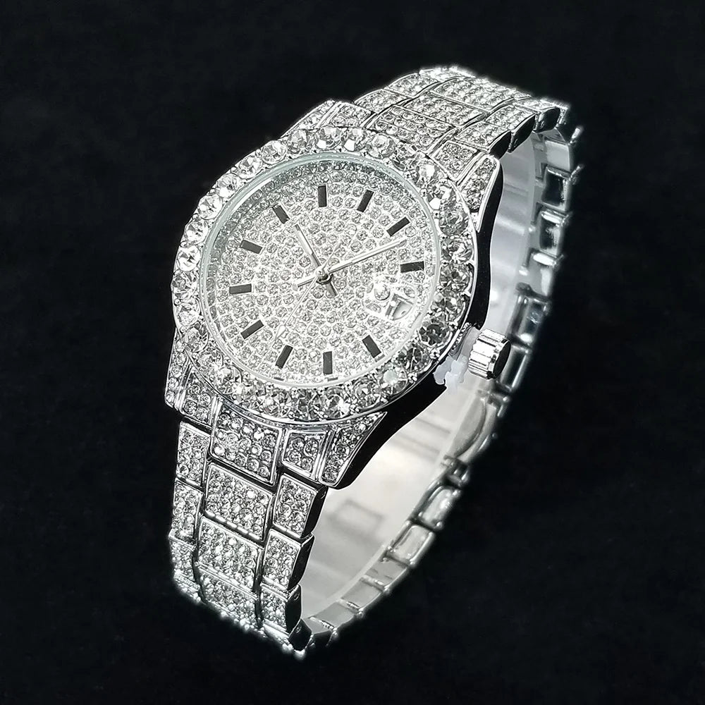The Imperial Duchess: Fully Iced Baguette Bezel Luxury Watch