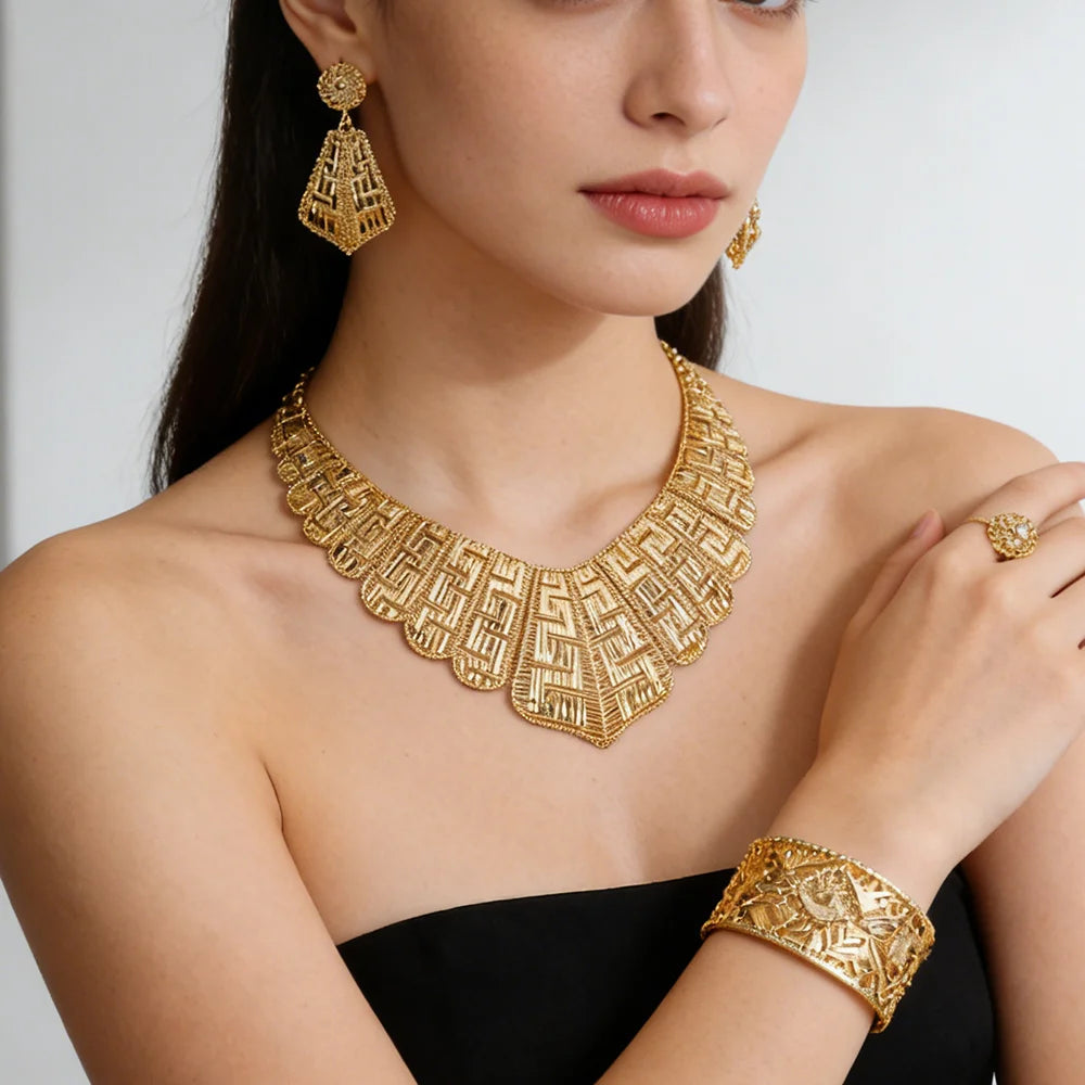 The Olympian Maze: 18K Gold-Plated Structured Motif Set