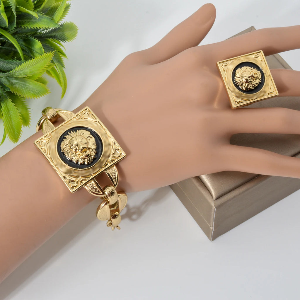The Empress Dubai 18K Gold Plated Luxury Choker & Cuff Set