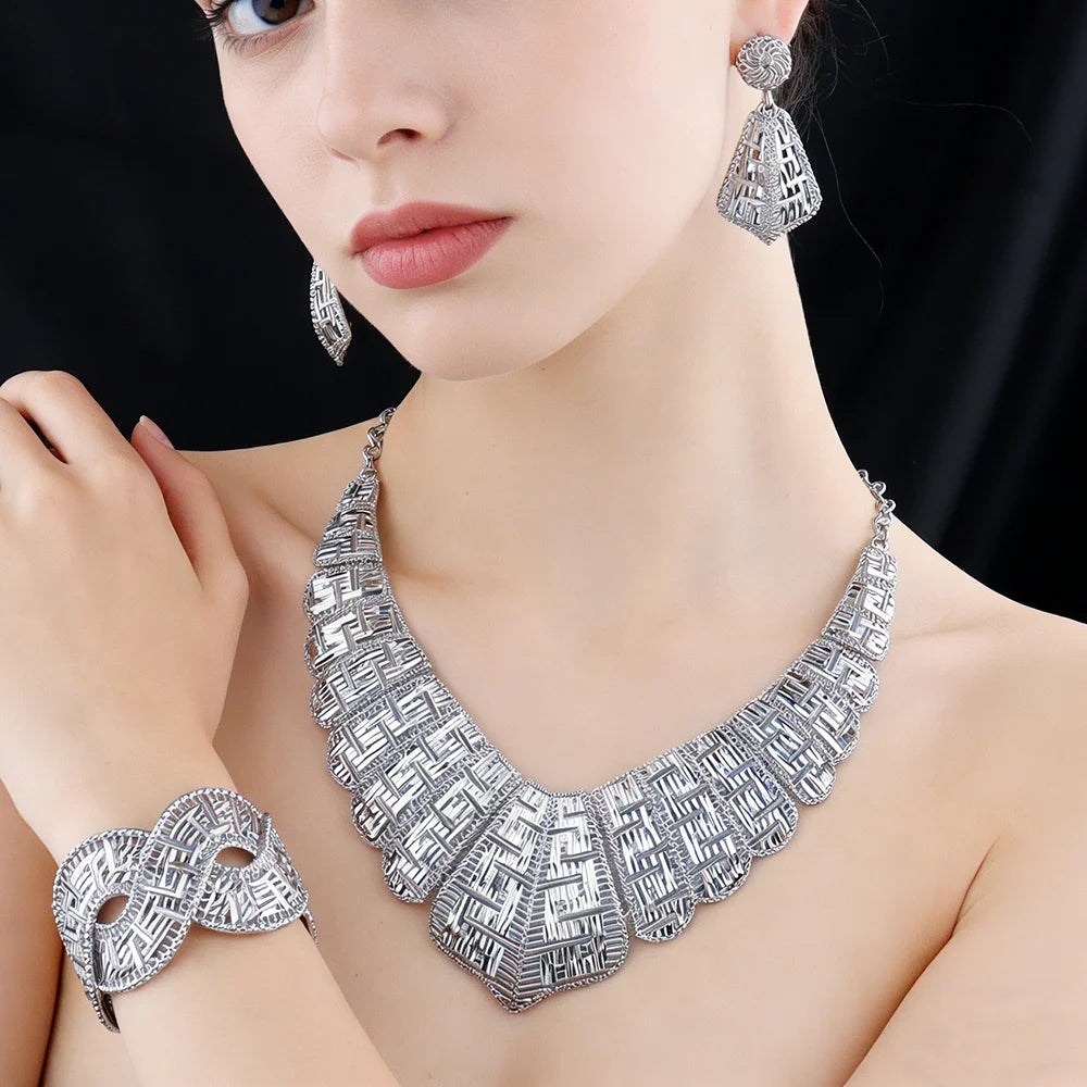 The Olympian Maze: 18K Gold-Plated Structured Motif Set