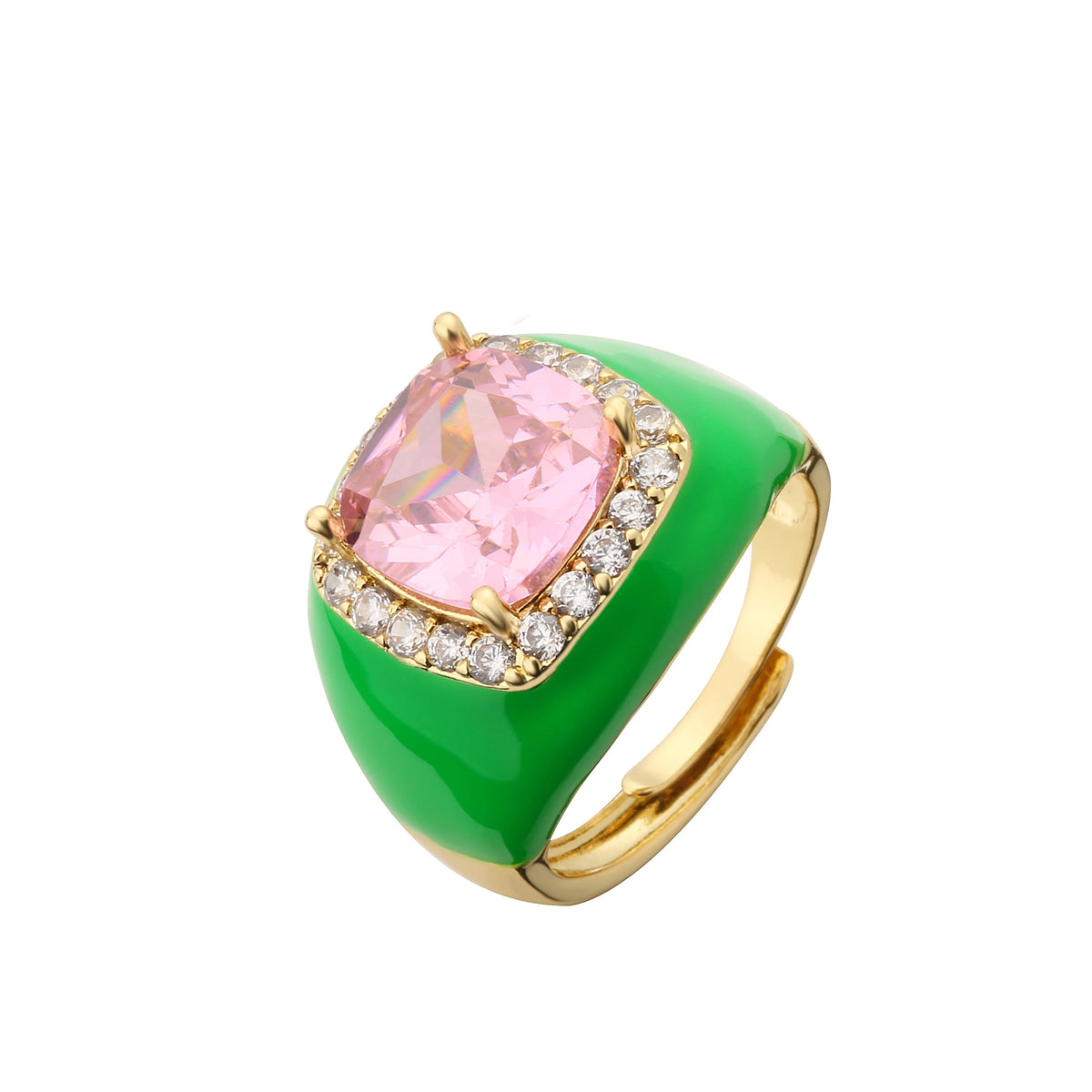 Candy Glaze - 18K Gold Plated Enamel Signet Ring