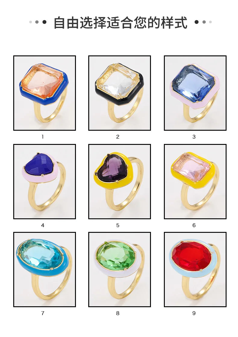Pastel Aura - 14K Gold Plated Oval Crystal Ring