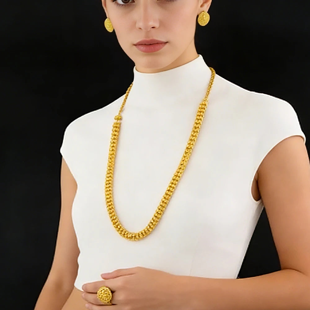Dubai Royal 4-Layered Multi-Strand Gold Plated Jewelry Set