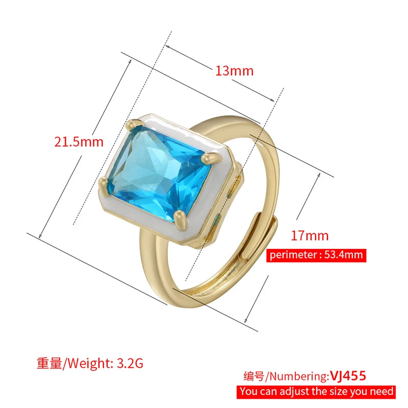 Chroma Gem - 18K Gold Plated Enamel Stack Ring