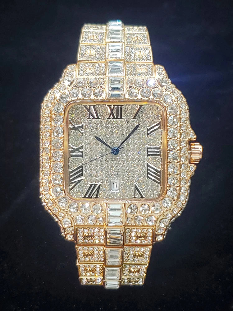 The Sovereign Caesar: Fully Flooded Square Iced Zircon Chrono