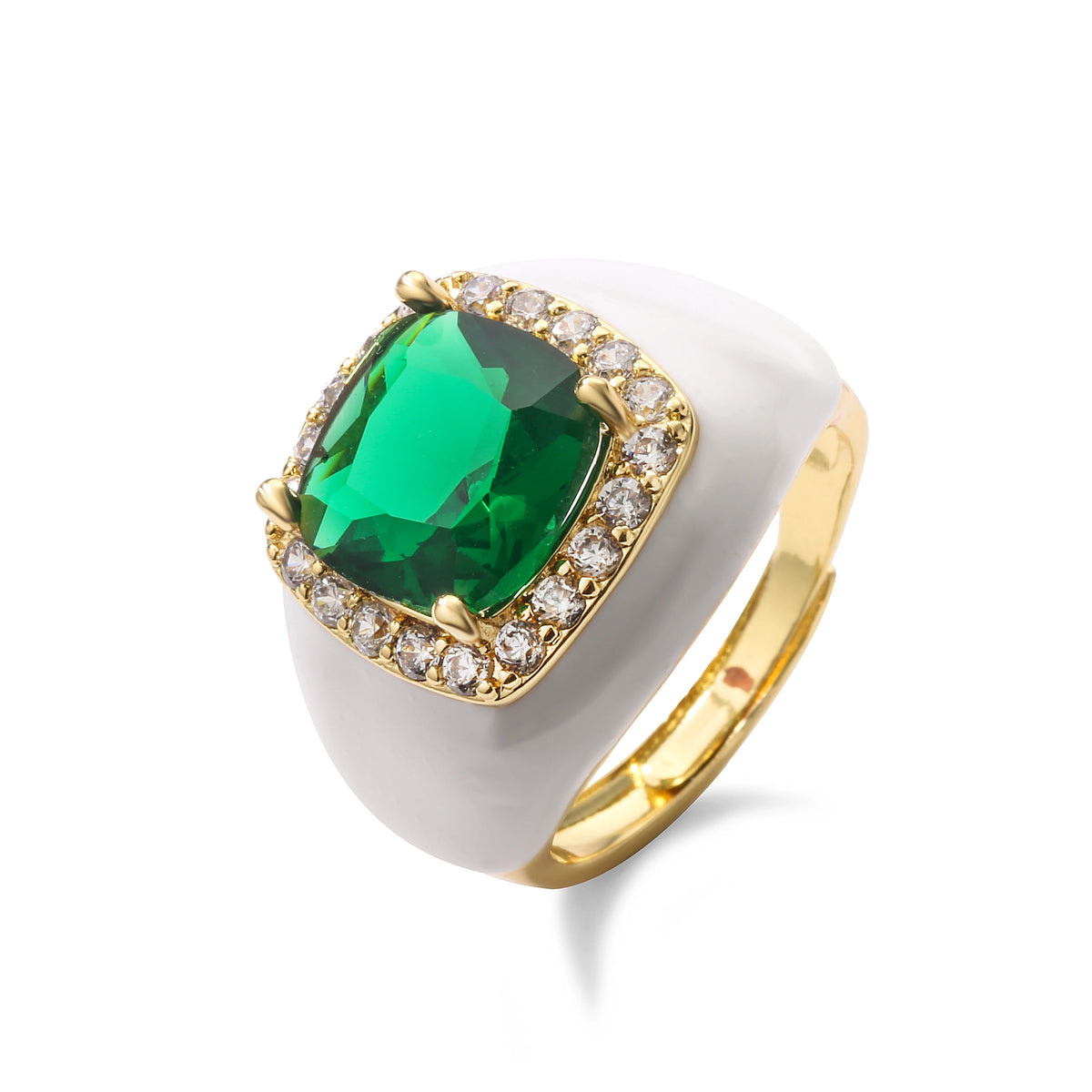 Candy Glaze - 18K Gold Plated Enamel Signet Ring