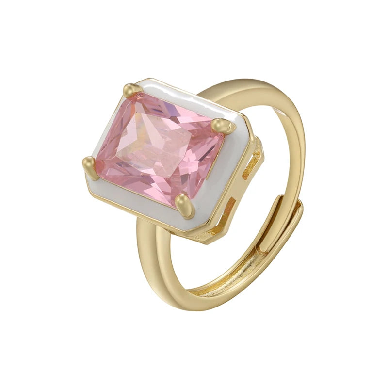 Chroma Gem - 18K Gold Plated Enamel Stack Ring