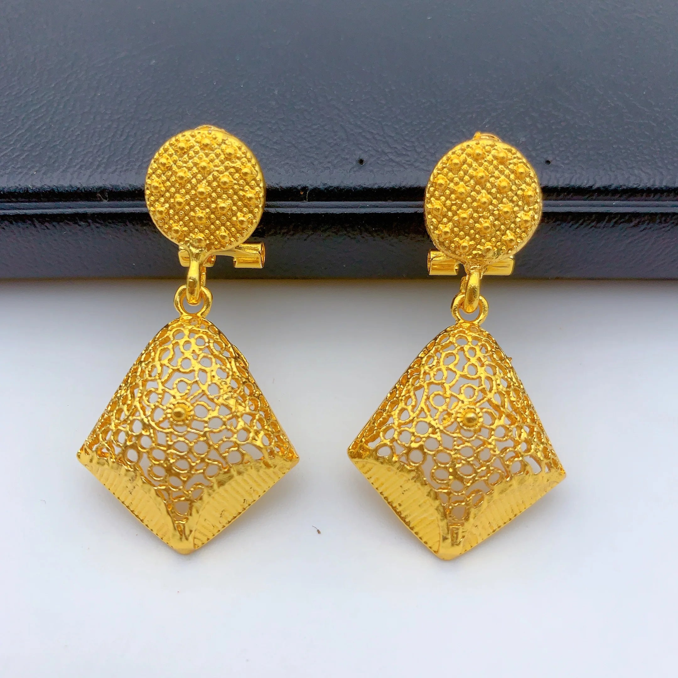 Luxury Indian Bridal 24k Gold Plated Necklace And Earrings Jewelry Sets For Women Ethiopian Dubai Set Wedding Party Gifts