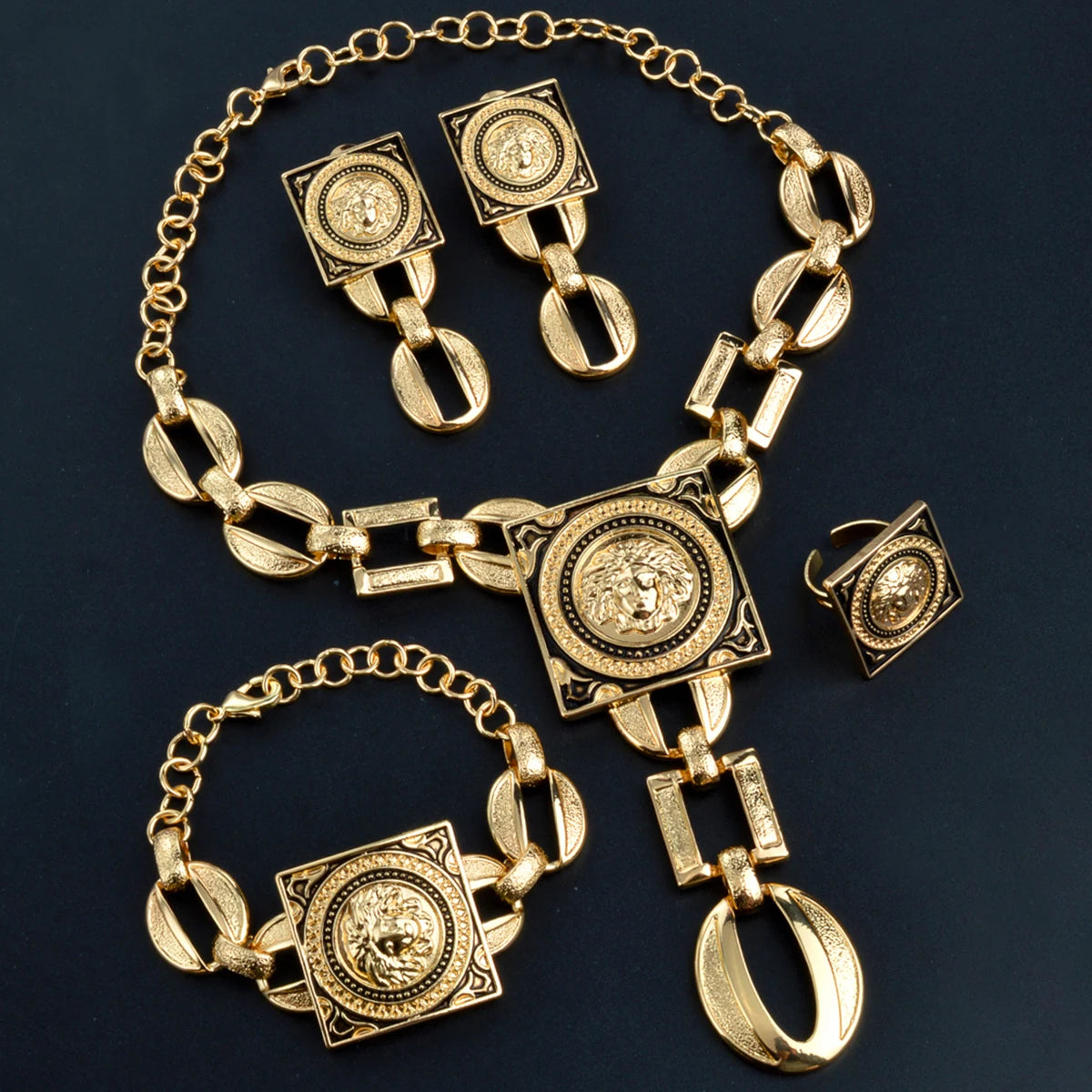 The Diana Royal 18K Gold Plated African Statement Jewelry Set