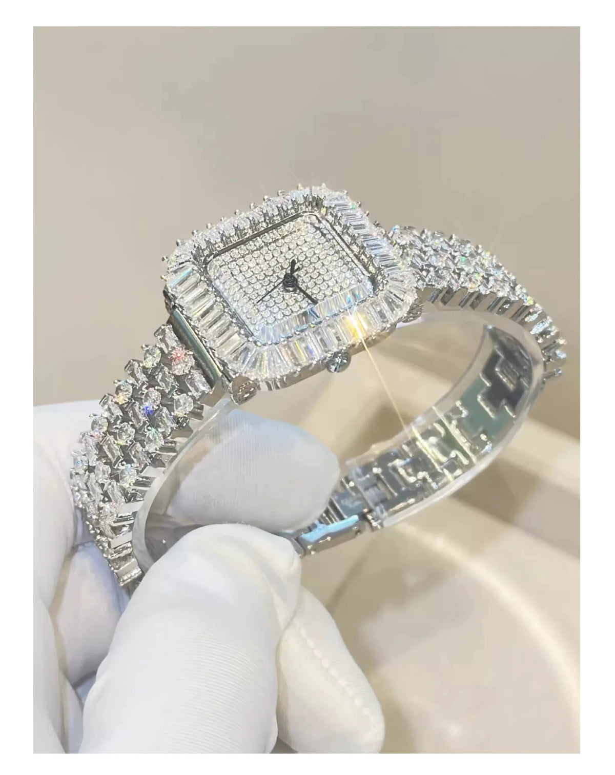 The Imperial Marquise: Slender Square Diamond Bracelet Watch