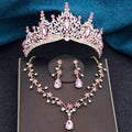 Baroque Royalty - Champagne Crystal Wedding Tiara & Bridal Set