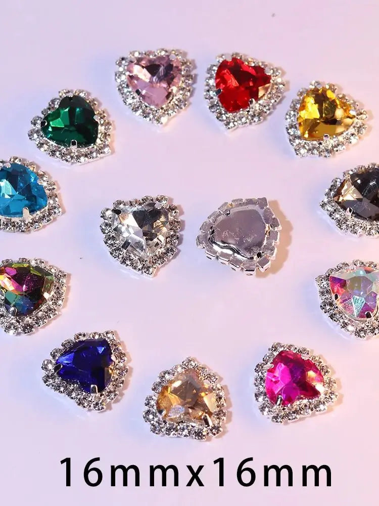 The Imperial Heart: 16mm Cushion-Cut Crystal Rhinestone Charm Collective