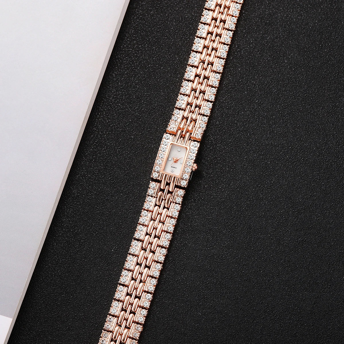 Luxury Rhinestone Rectangle Women Watches Fashion Ladies Bracelet Wristwatch Reloj Mujer Girls Clock Gift (Without Box)