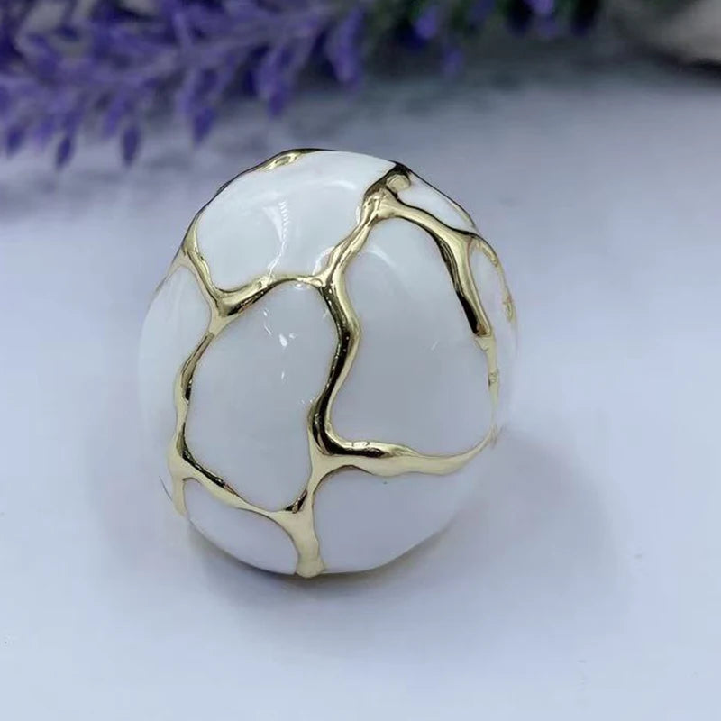 Coastal Luxe - 18K Gold Plated Natural Abalone Ring