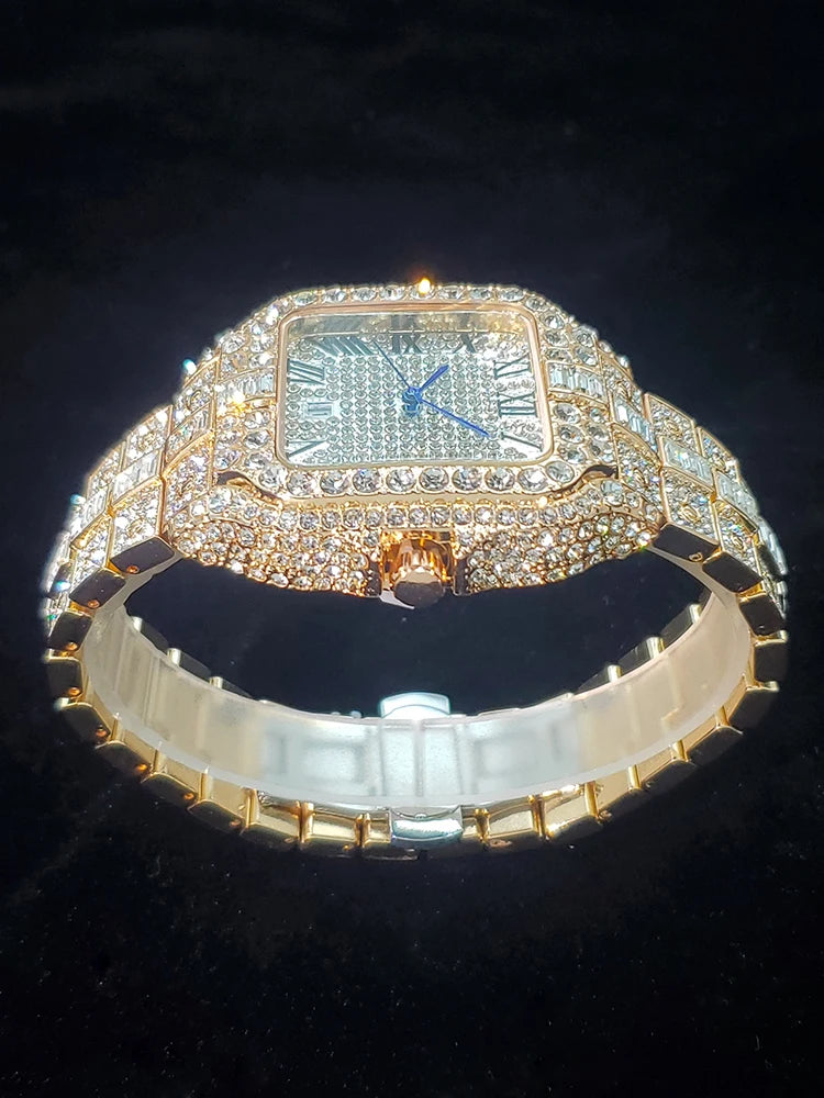 The Sovereign Caesar: Fully Flooded Square Iced Zircon Chrono