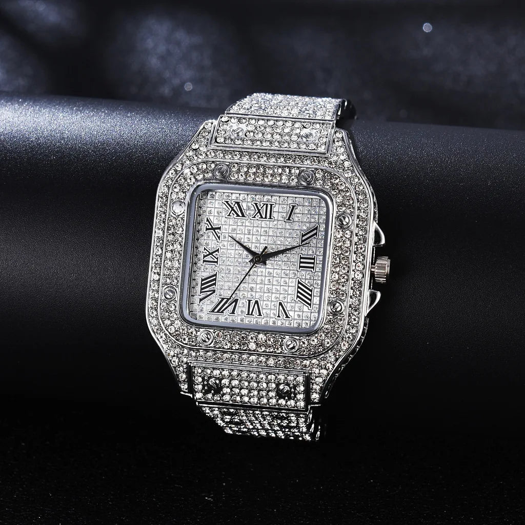 The Royal Octane: Fully Bust-Down Iced Hip-Hop Watch