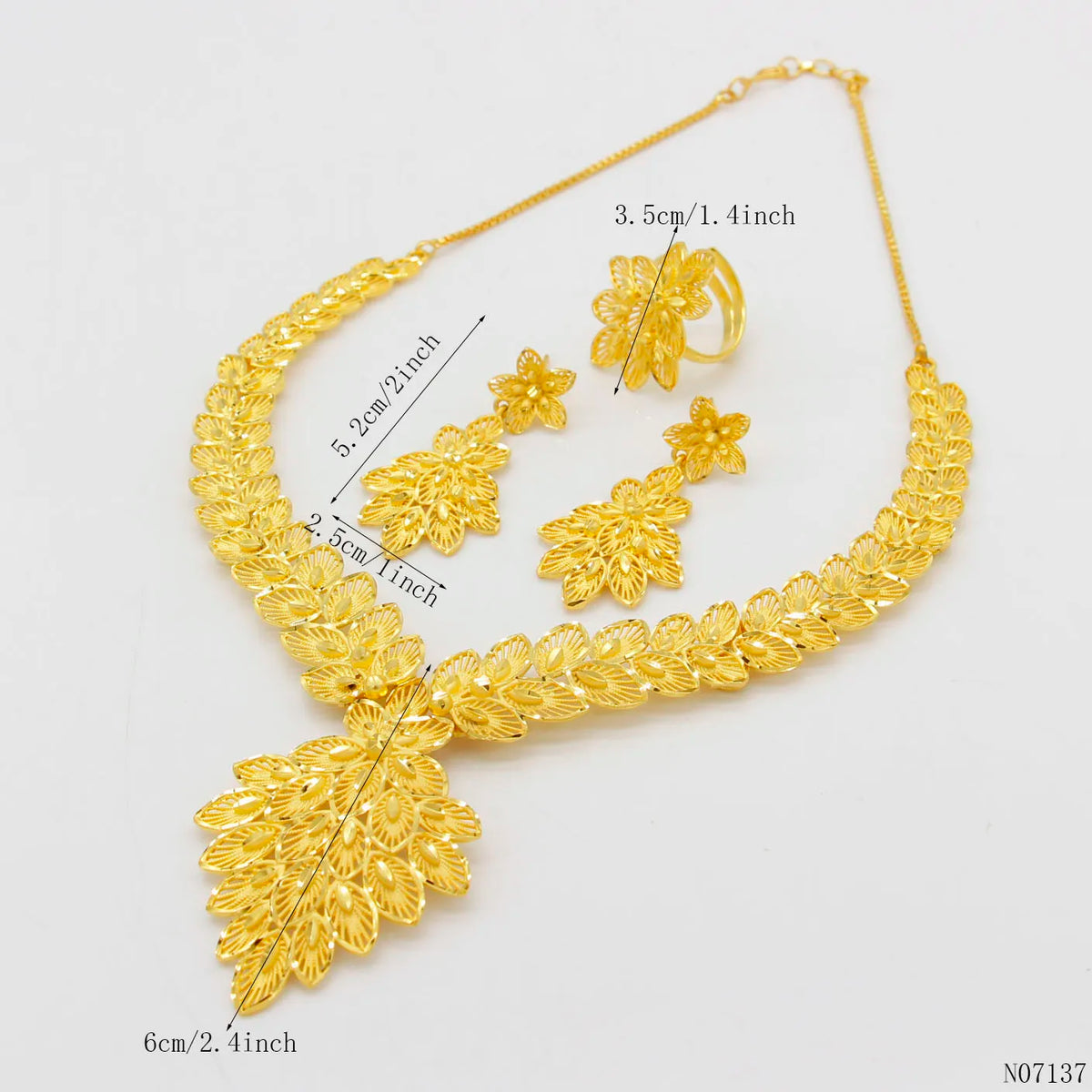 The Empress Leaf of Arabia: 24K Gold-Plated Statement Set