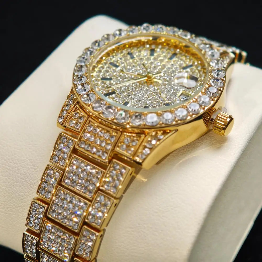 The Imperial Chrono: Fully Iced Diamond Quartz Luxury Watch