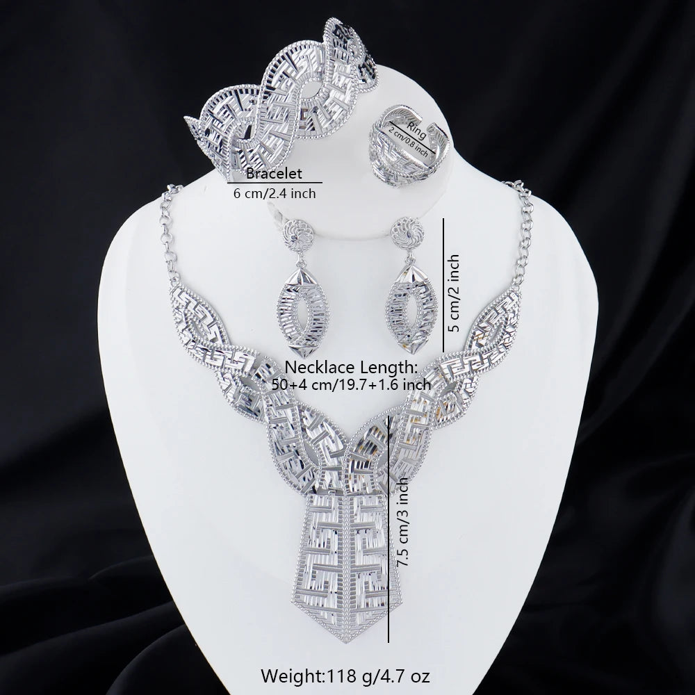 The Royal Arabesque: 24K Gold-Plated Interlocking Bridal Set