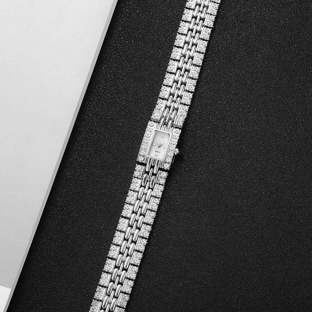 Luxury Rhinestone Rectangle Women Watches Fashion Ladies Bracelet Wristwatch Reloj Mujer Girls Clock Gift (Without Box)