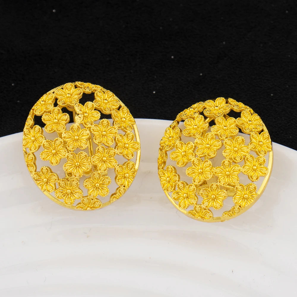 Dubai Luxury 24K Gold Plated Braided Jewelry Set