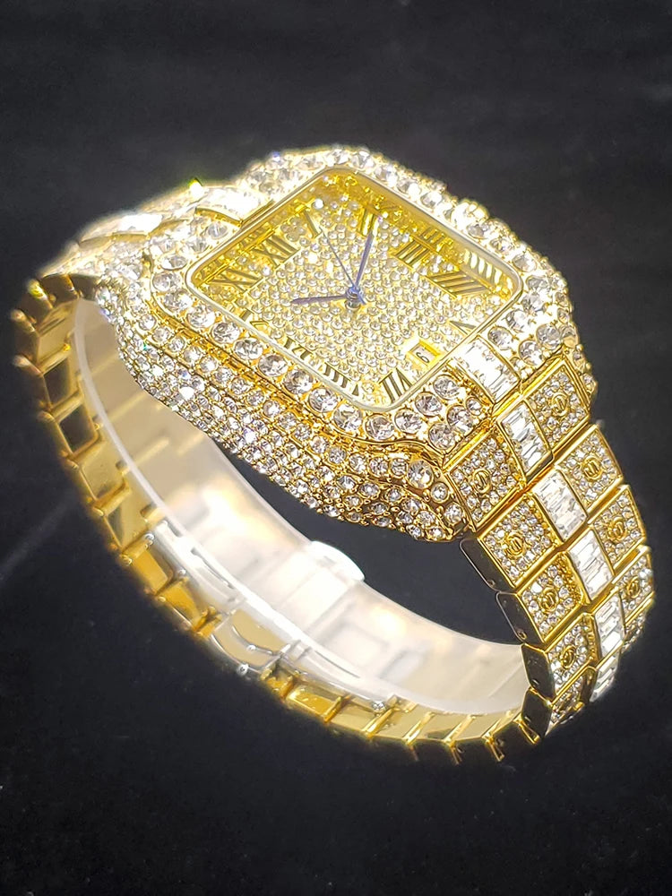 The Sovereign Caesar: Fully Flooded Square Iced Zircon Chrono