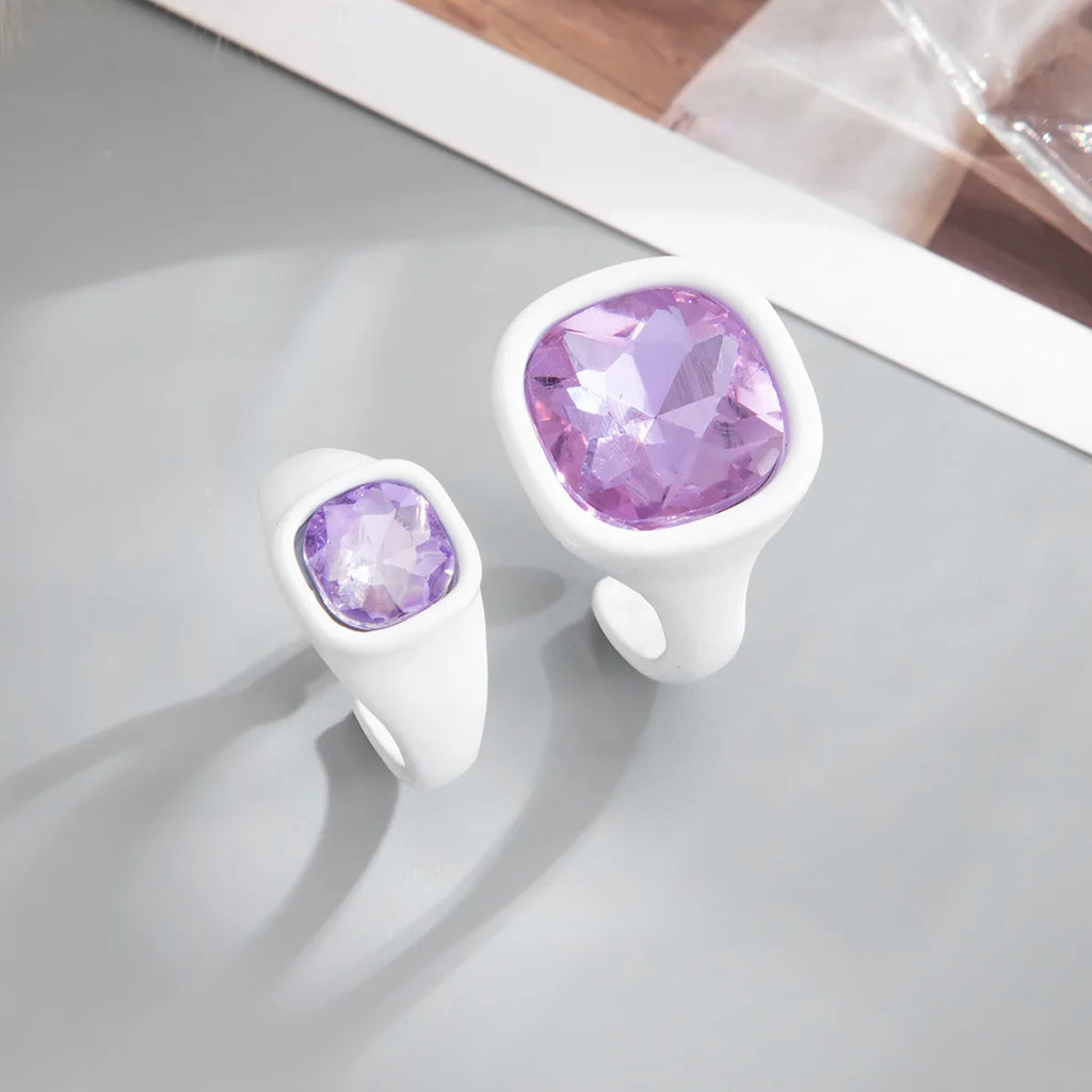 Pastel Dreams - 2-Piece Sparkling Chunky Ring Set