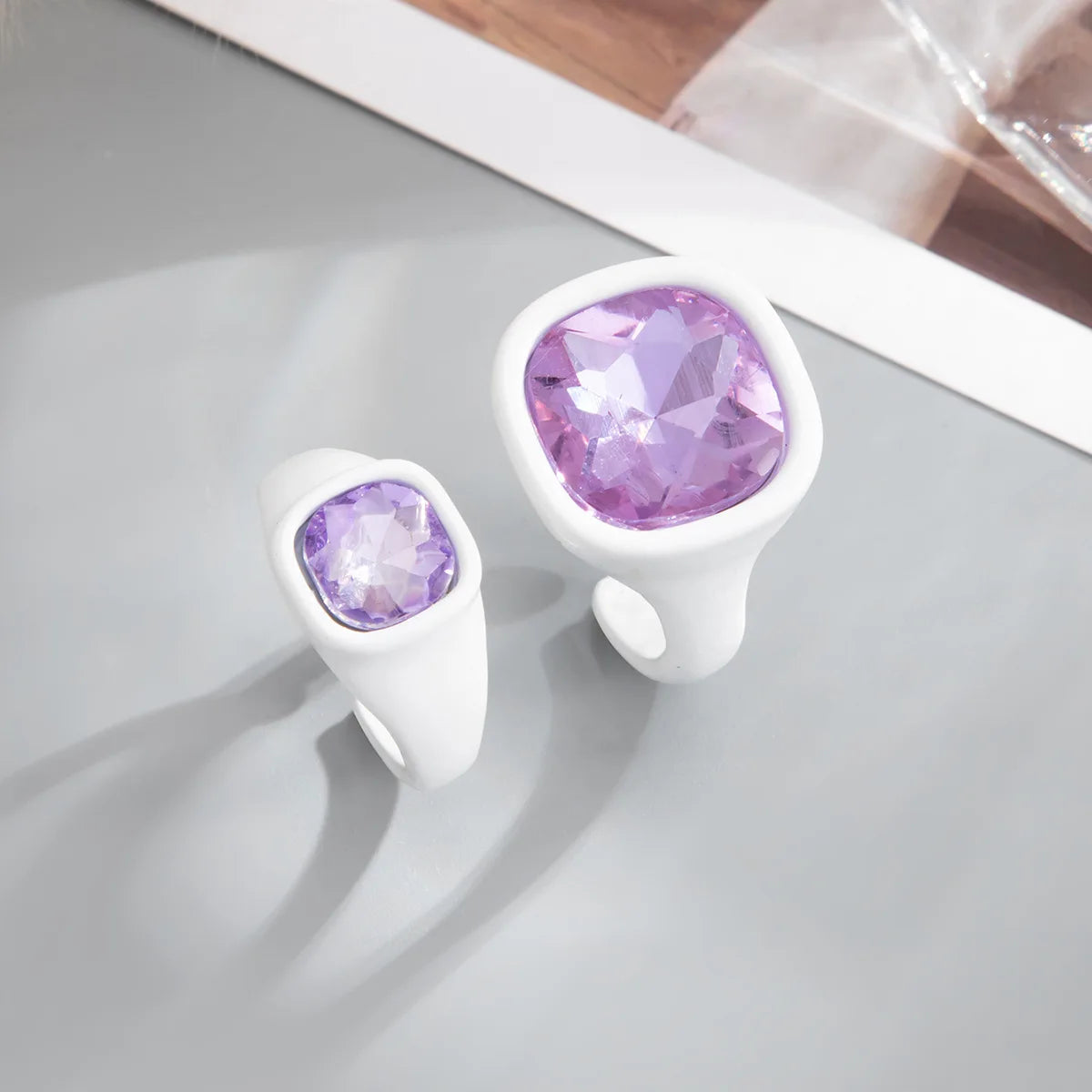Pastel Dreams - 2-Piece Sparkling Chunky Ring Set