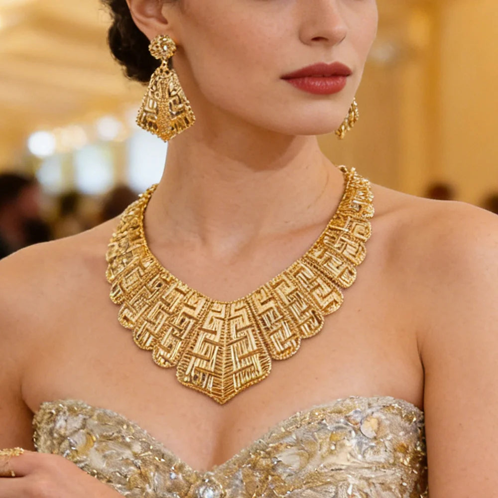 The Olympian Maze: 18K Gold-Plated Structured Motif Set