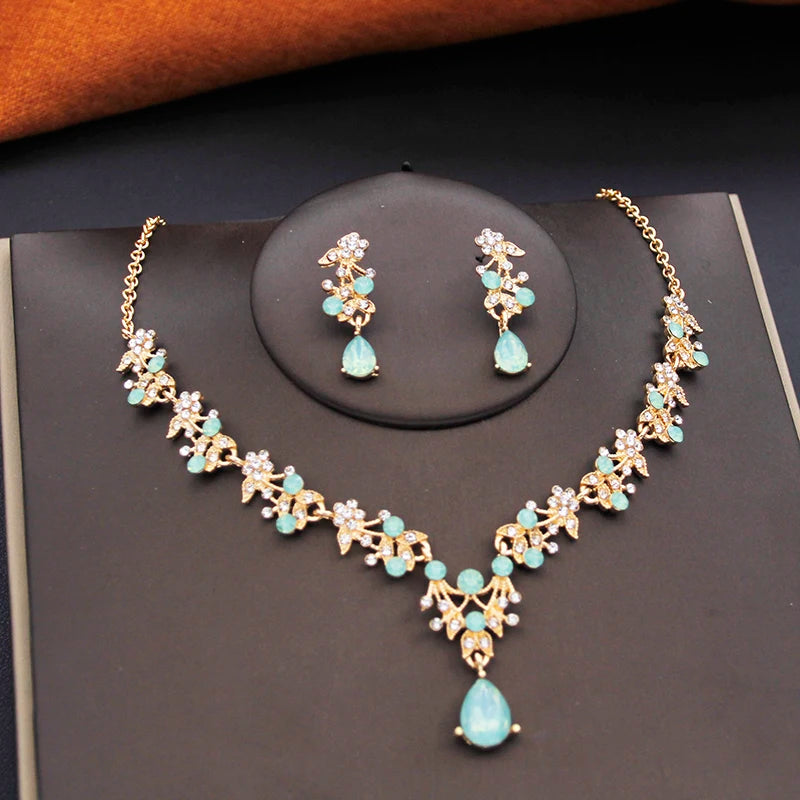Royal Cascade - Water Drop Crystal Wedding Tiara & Bridal Set